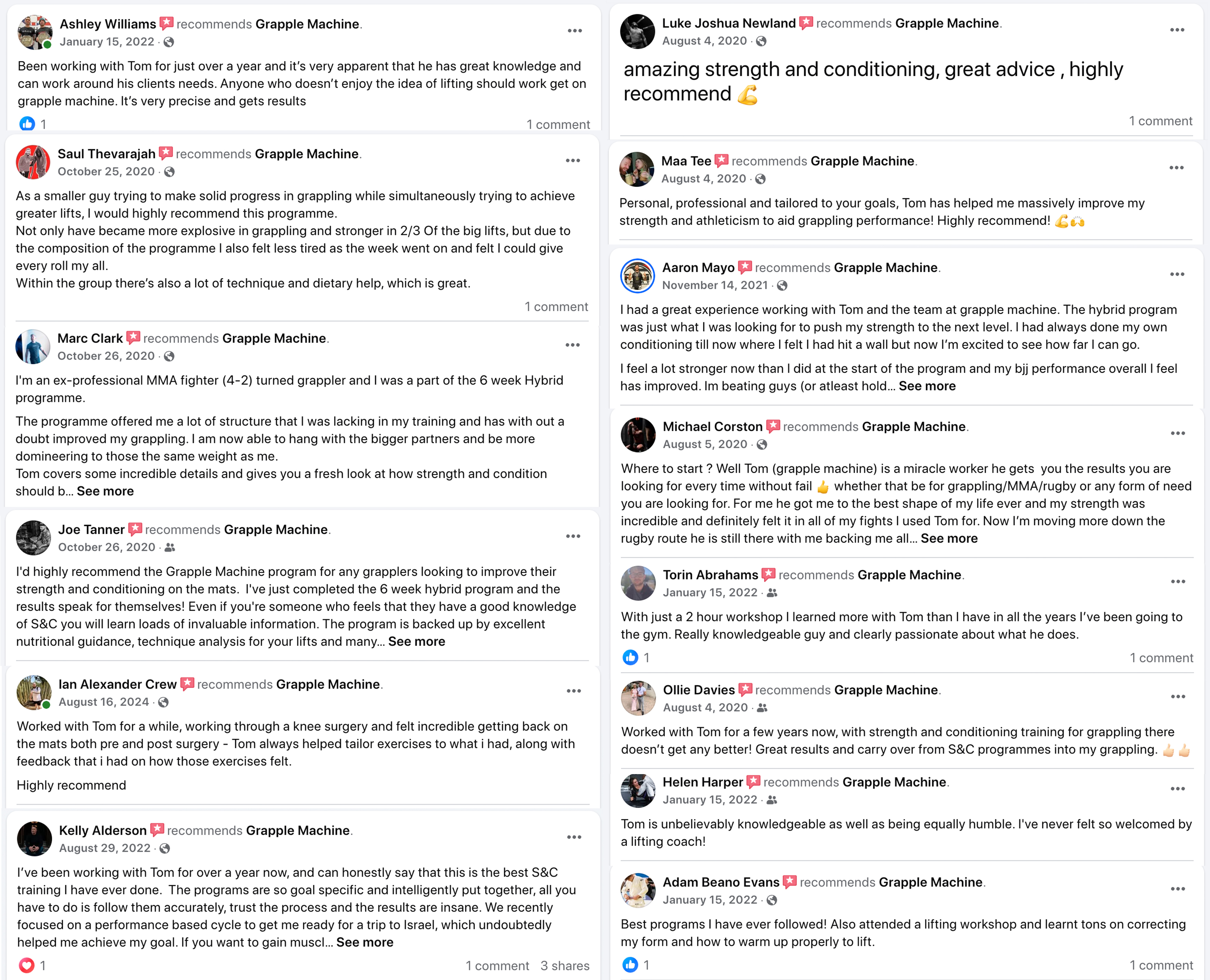 Social Media 5 star reviews 